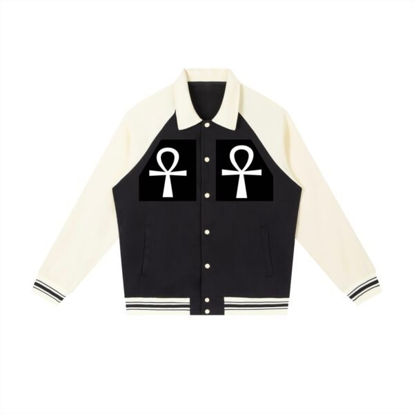 Contrast Raglan Sleeve Baseball Jacket